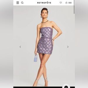 RETROFETE HEATHER SEQUIN CHAINMAIL DRESS lilac